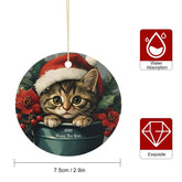 Buysing-Christmas- Merry Christmas Christmas Tree Hanging Ornaments Decorations Cat